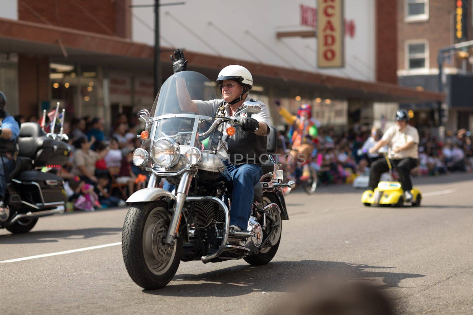 Brownsville, Texas, USA - February 24, 2018, Grand International Parade is part of the Charro Days Fiesta - Fiestas Mexicanas, A bi-national festival between USA and Mexico.