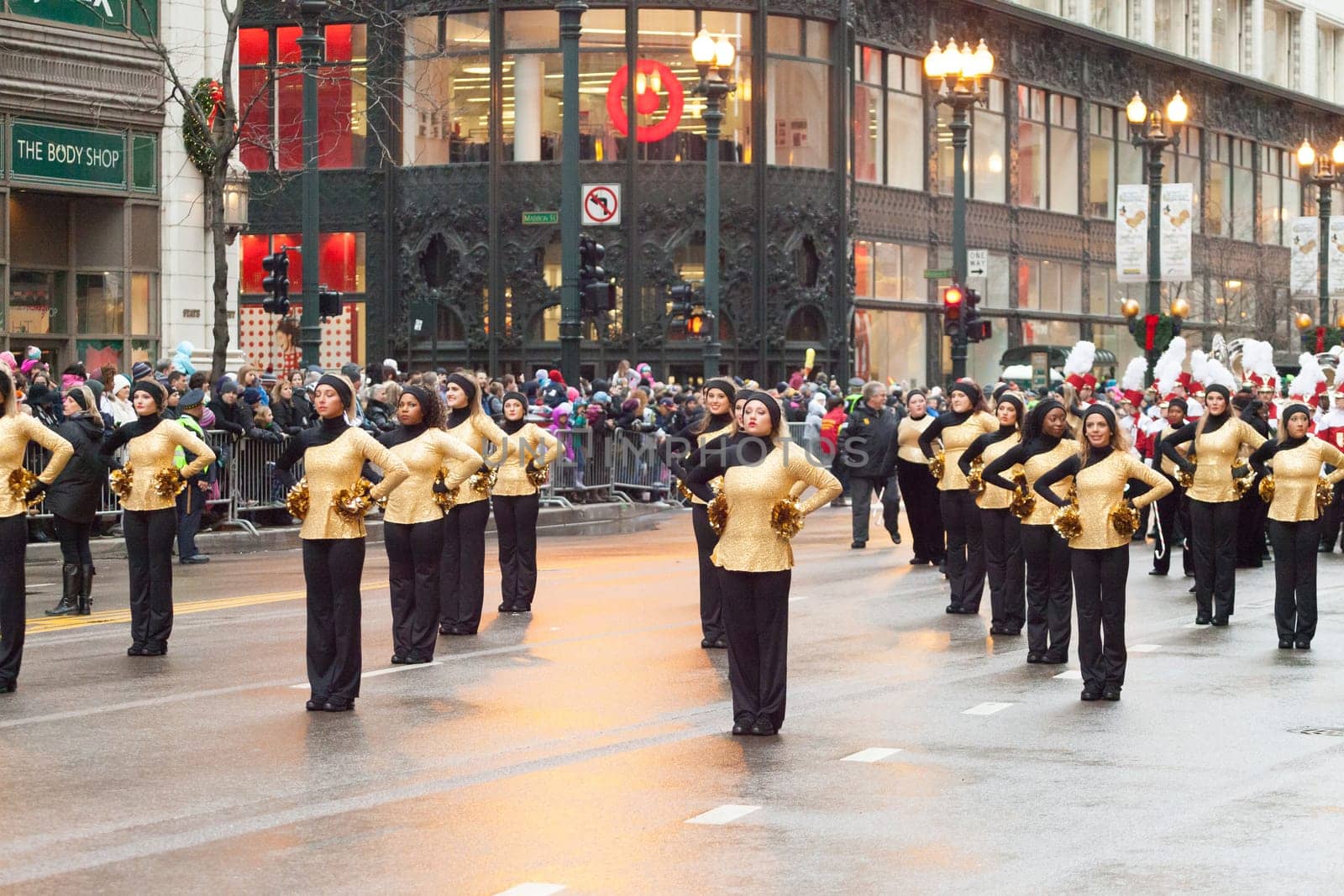 Chicago, Illinois, USA - November 23, 2015, The McDonald's Thanksgiving Parade in Chicago is an annual parade produced and presented by the Chicago Festival Association, it began in 1934.