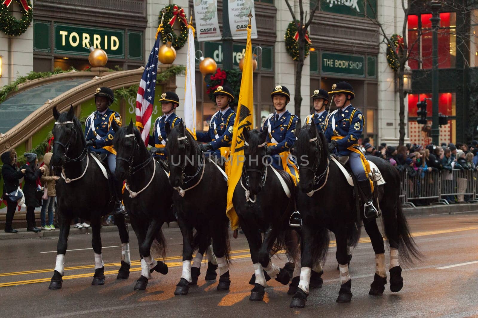 Chicago, Illinois, USA - November 23, 2015, The McDonald's Thanksgiving Parade in Chicago is an annual parade produced and presented by the Chicago Festival Association, it began in 1934.