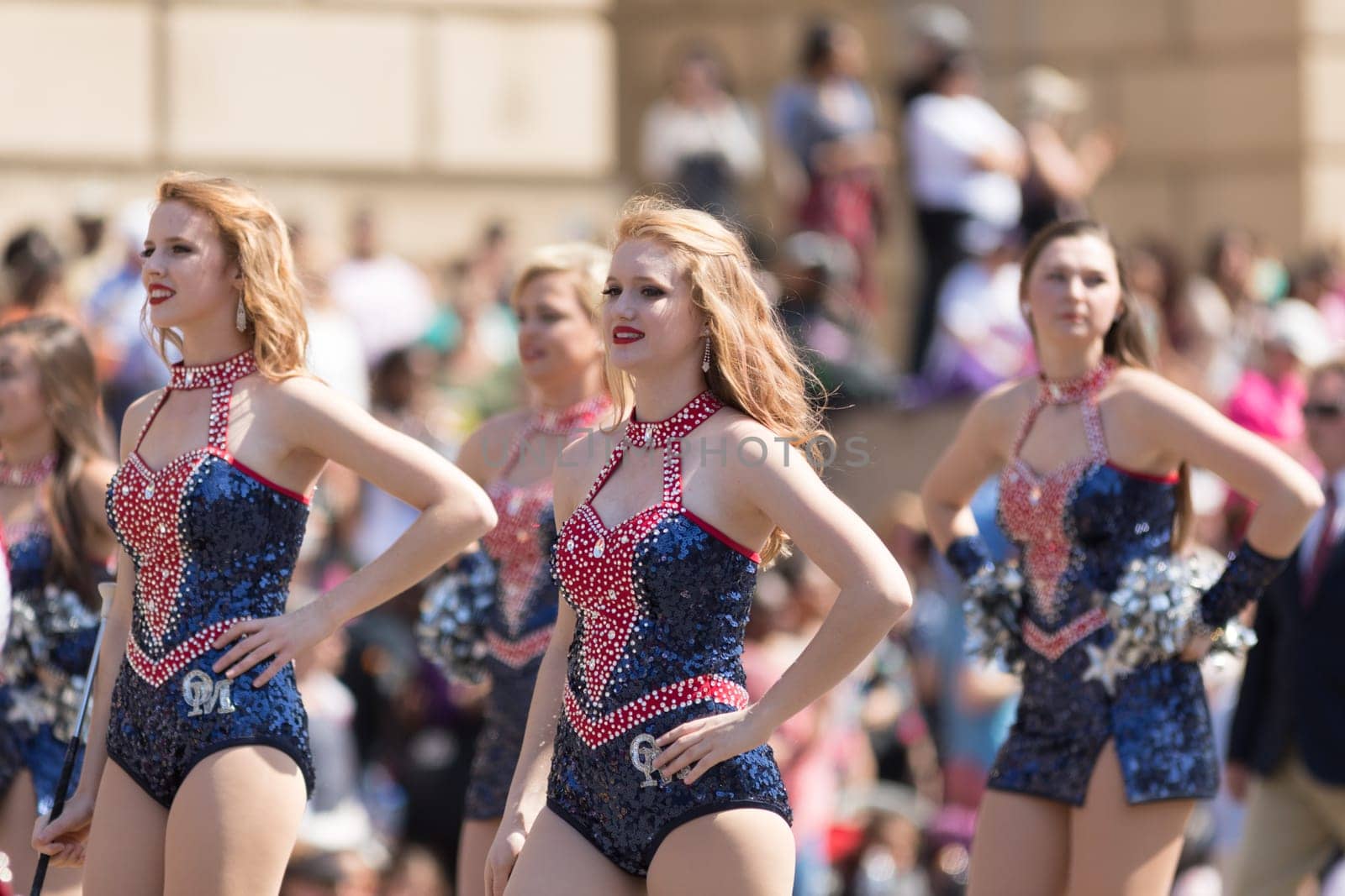 Washington, D.C., USA - April 14, 2018 OAK Mountain High School Marching Band  in the 2018 National Cherry Blossom Parade