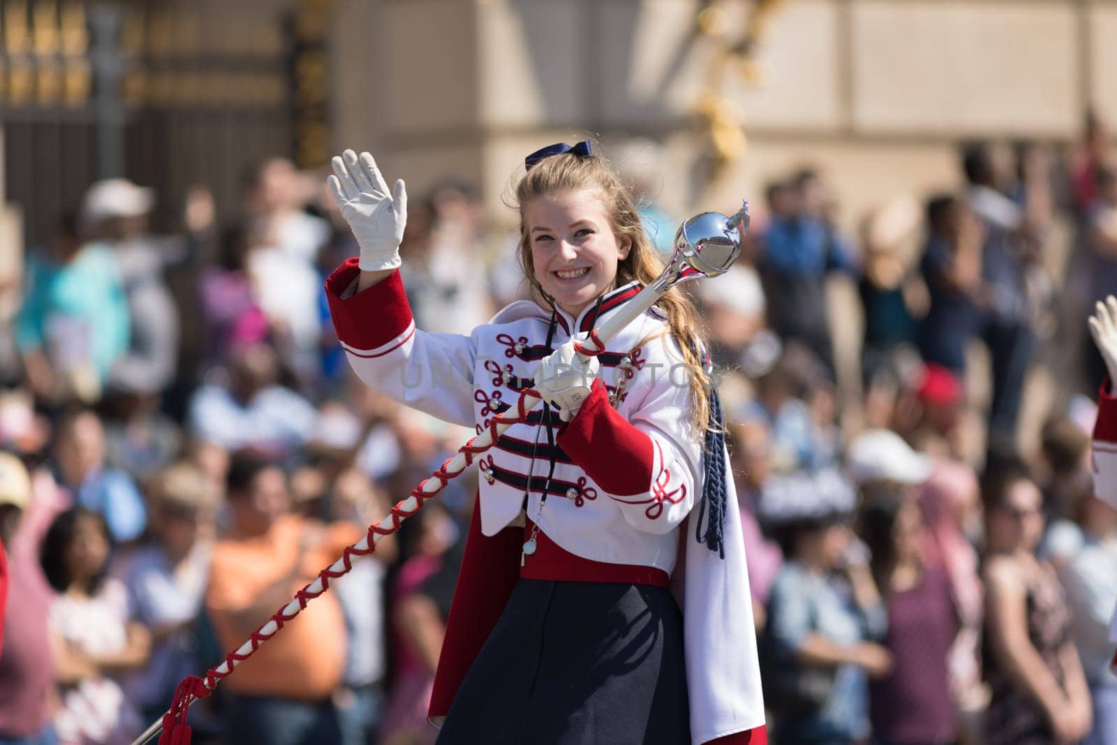 Washington, D.C., USA - April 14, 2018 OAK Mountain High School Marching Band  in the 2018 National Cherry Blossom Parade