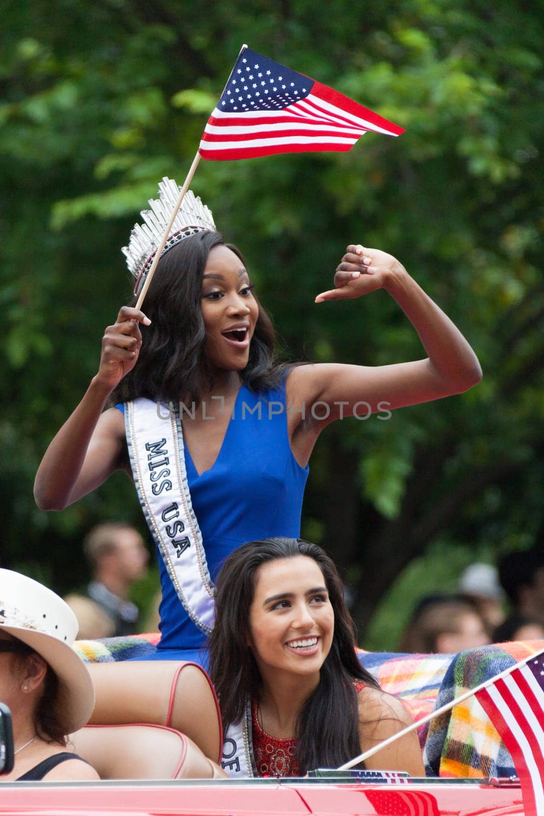Washington, D.C., USA - July 4, 2016, The National Independence Day Parade is the  Fourth of July Parade in the capital of the United States, it  commemorates the adoption of the Declaration of Independence, only selected schools, and other groups participate.
