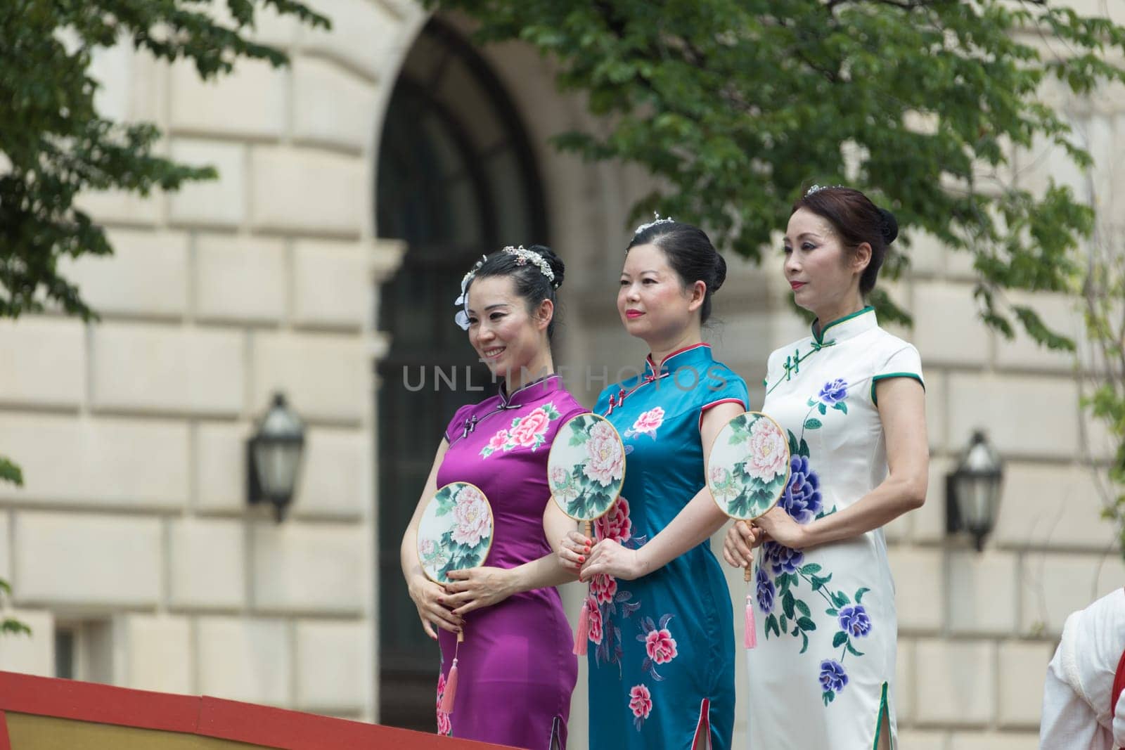 Washington, D.C., USA - July 4, 2017, The National Independence Day Parade is the  Fourth of July Parade in the capital of the United States, it  commemorates the adoption of the Declaration of Independence, only selected schools, and other groups participate.
