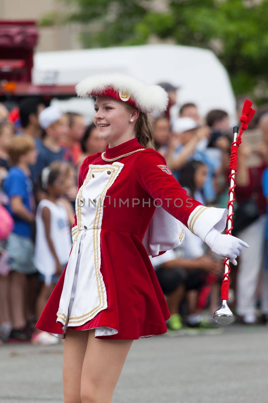 Washington, D.C., USA - July 4, 2015, The National Independence Day Parade is the  Fourth of July Parade in the capital of the United States, it  commemorates the adoption of the Declaration of Independence, only selected schools, and other groups participate.