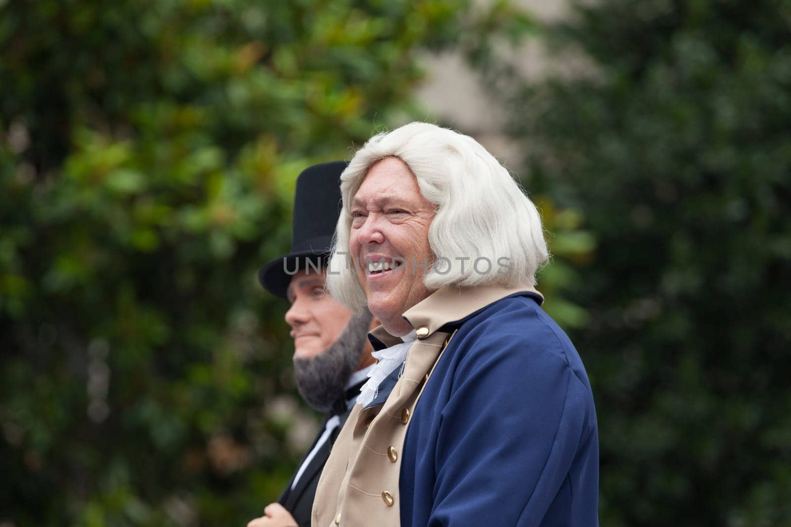 Washington, D.C., USA - July 4, 2015, The National Independence Day Parade is the  Fourth of July Parade in the capital of the United States, it  commemorates the adoption of the Declaration of Independence, only selected schools, and other groups participate.