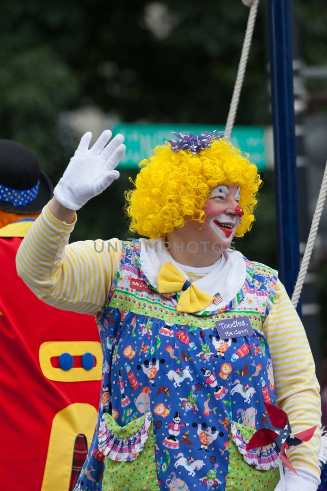 Washington, D.C., USA - July 4, 2015, The National Independence Day Parade is the  Fourth of July Parade in the capital of the United States, it  commemorates the adoption of the Declaration of Independence, only selected schools, and other groups participate.