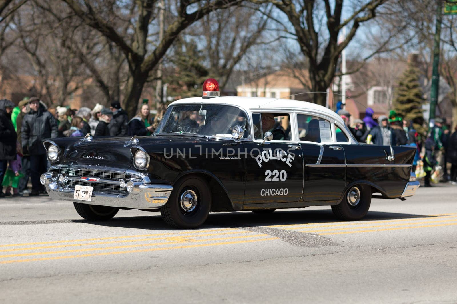 Chicago, Illinois, USA - March 11, 2018, The South Side Irish Parade is a cultural and religious celebration from Ireland in honor of  Saint Patrick.