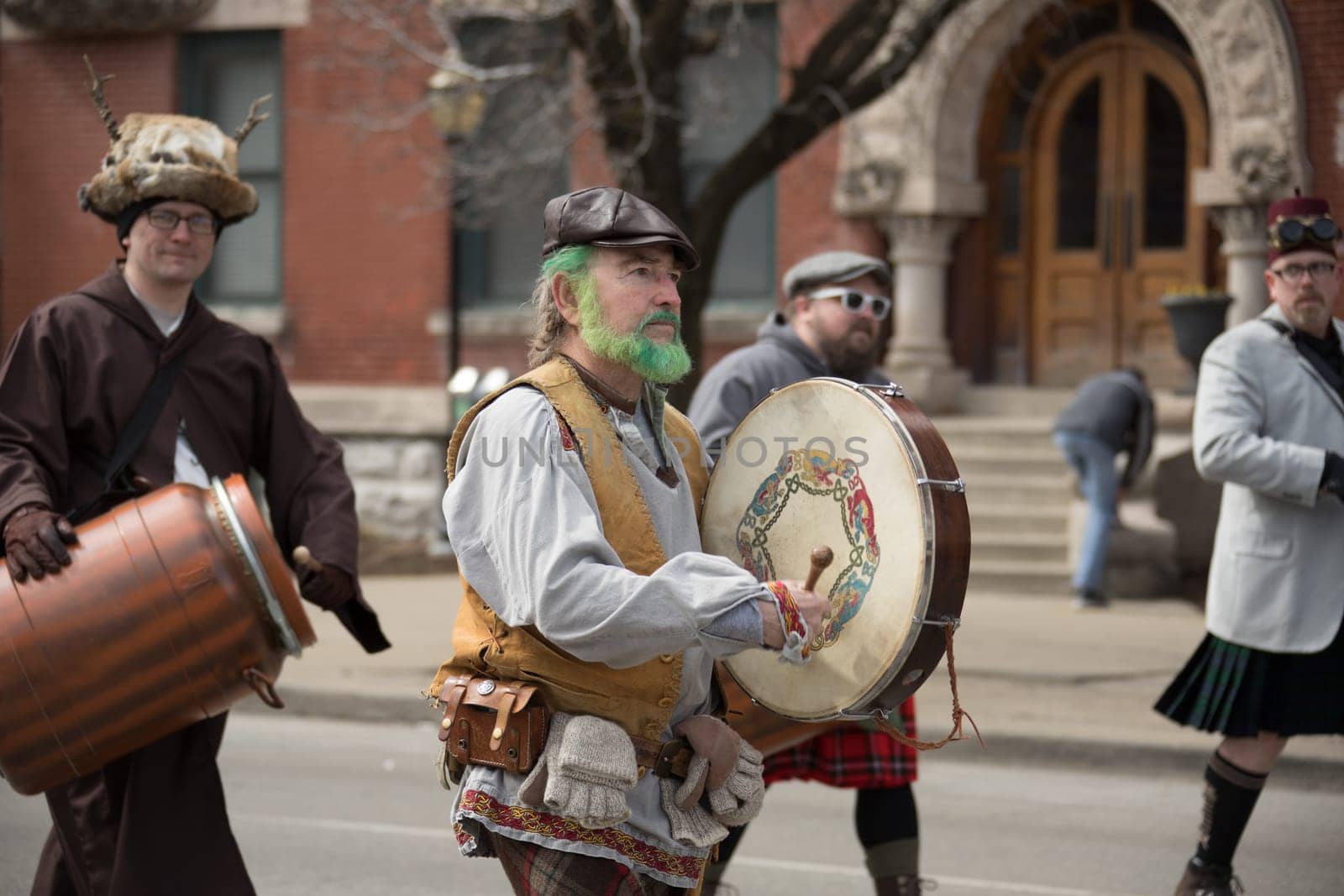 Indianapolis, indiana, USA - March 16, 2018, The St. Patrick’s Day Parade is a cultural and religious celebration from Ireland in honor of  Saint Patrick.