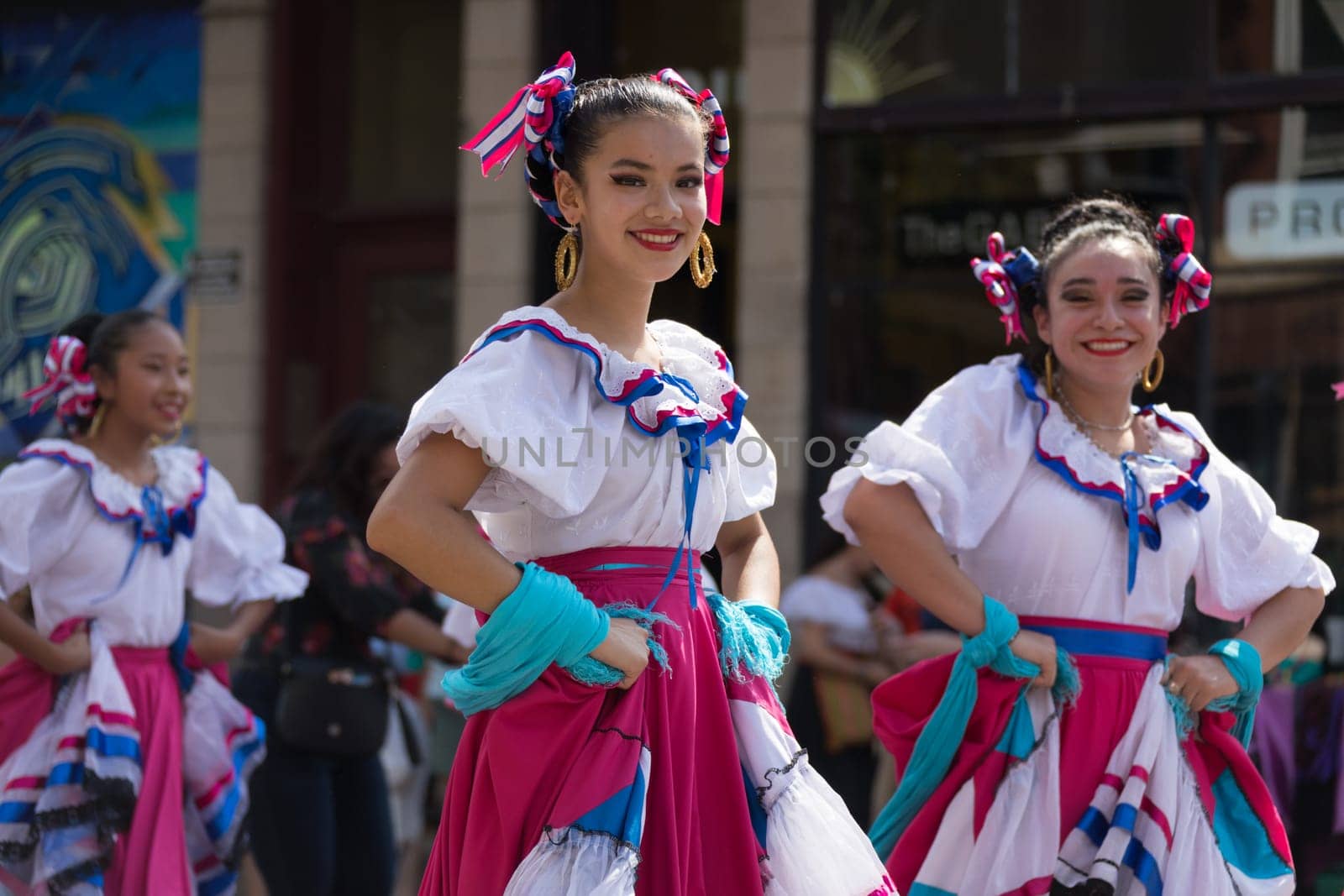Chicago, Illinois, USA - September 16, 2017 - The Pilsen Mexican Independence Day Parade commemorates the Mexican Independence It features traditional folkloric, equestrian and Aztec dancing.