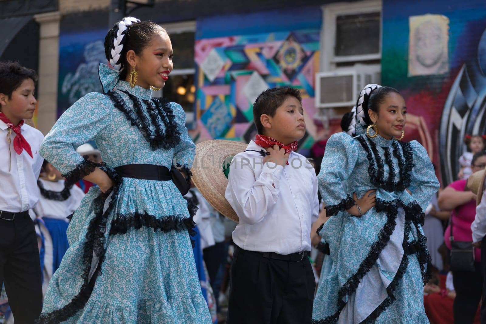 Chicago, Illinois, USA - September 16, 2017 - The Pilsen Mexican Independence Day Parade commemorates the Mexican Independence It features traditional folkloric, equestrian and Aztec dancing.