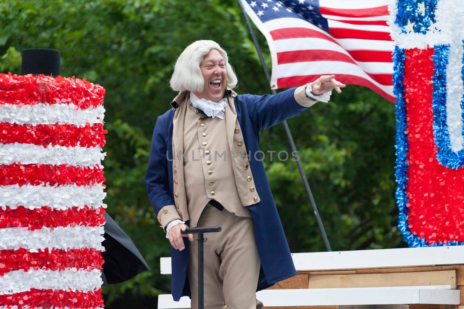 Washington, D.C., USA - July 4, 2016, The National Independence Day Parade is the  Fourth of July Parade in the capital of the United States, it  commemorates the adoption of the Declaration of Independence, only selected schools, and other groups participate.