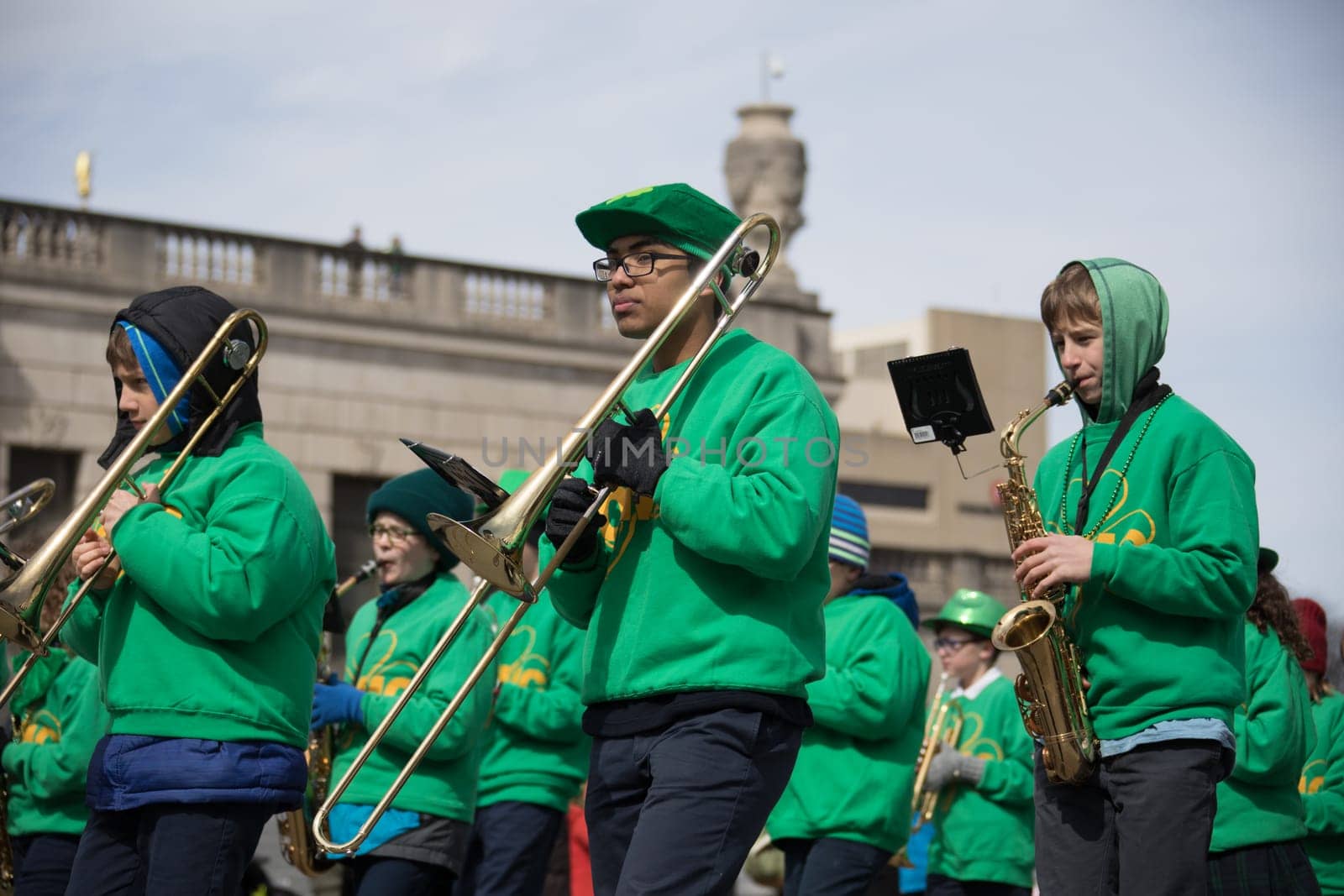 Indianapolis, indiana, USA - March 16, 2018, The St. Patrick’s Day Parade is a cultural and religious celebration from Ireland in honor of  Saint Patrick.
