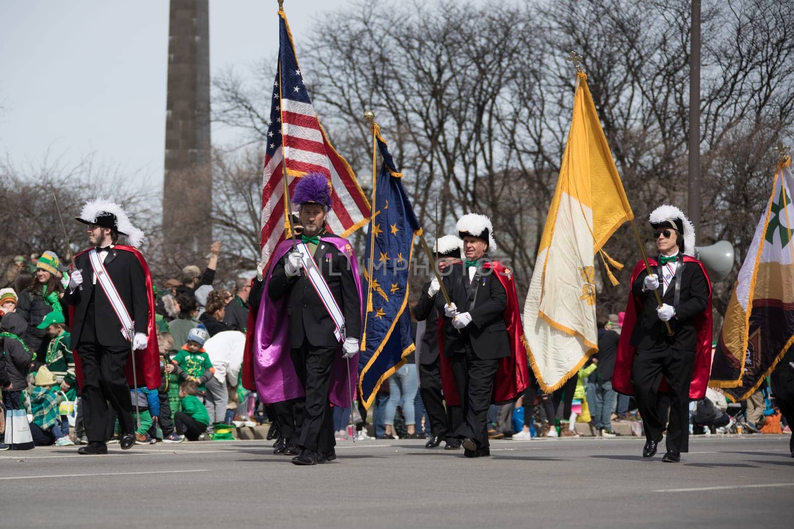Indianapolis, indiana, USA - March 16, 2018, The St. Patrick’s Day Parade is a cultural and religious celebration from Ireland in honor of  Saint Patrick.