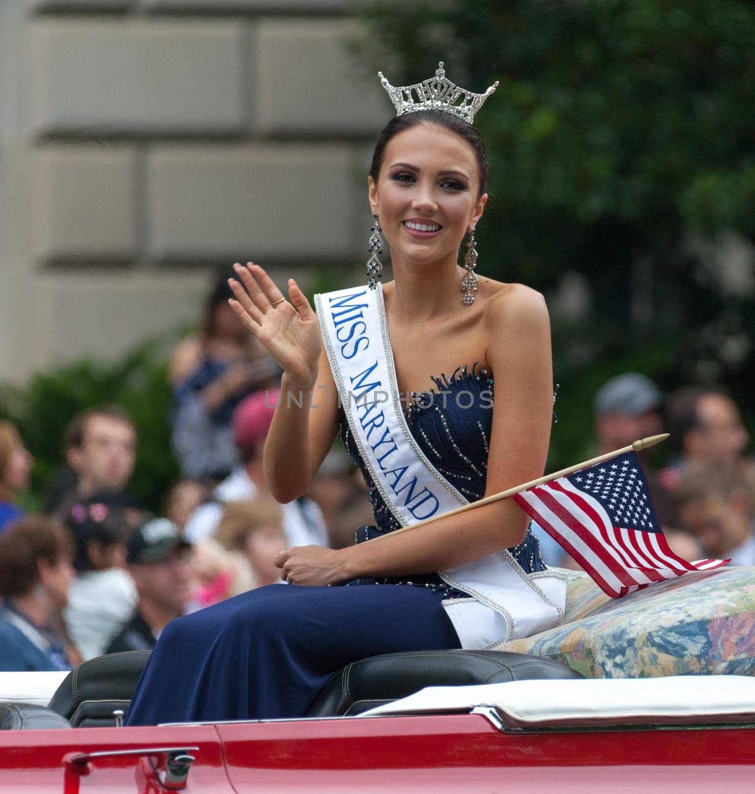 Washington, D.C., USA - July 4, 2016, The National Independence Day Parade is the  Fourth of July Parade in the capital of the United States, it  commemorates the adoption of the Declaration of Independence, only selected schools, and other groups participate.