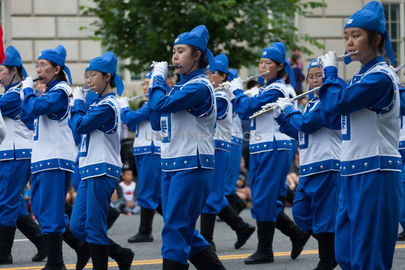 Washington, D.C., USA - July 4, 2016, The National Independence Day Parade is the  Fourth of July Parade in the capital of the United States, it  commemorates the adoption of the Declaration of Independence, only selected schools, and other groups participate.