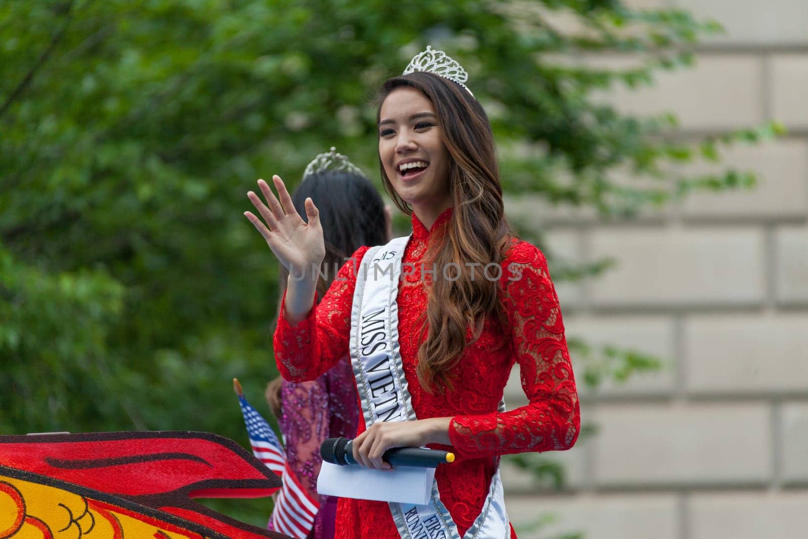 Washington, D.C., USA - July 4, 2016, The National Independence Day Parade is the  Fourth of July Parade in the capital of the United States, it  commemorates the adoption of the Declaration of Independence, only selected schools, and other groups participate.