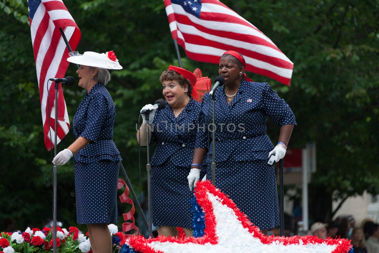 Washington, D.C., USA - July 4, 2016, The National Independence Day Parade is the  Fourth of July Parade in the capital of the United States, it  commemorates the adoption of the Declaration of Independence, only selected schools, and other groups participate.