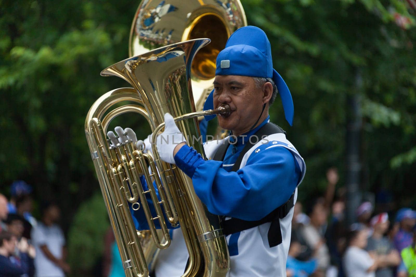 Washington, D.C., USA - July 4, 2016, The National Independence Day Parade is the  Fourth of July Parade in the capital of the United States, it  commemorates the adoption of the Declaration of Independence, only selected schools, and other groups participate.