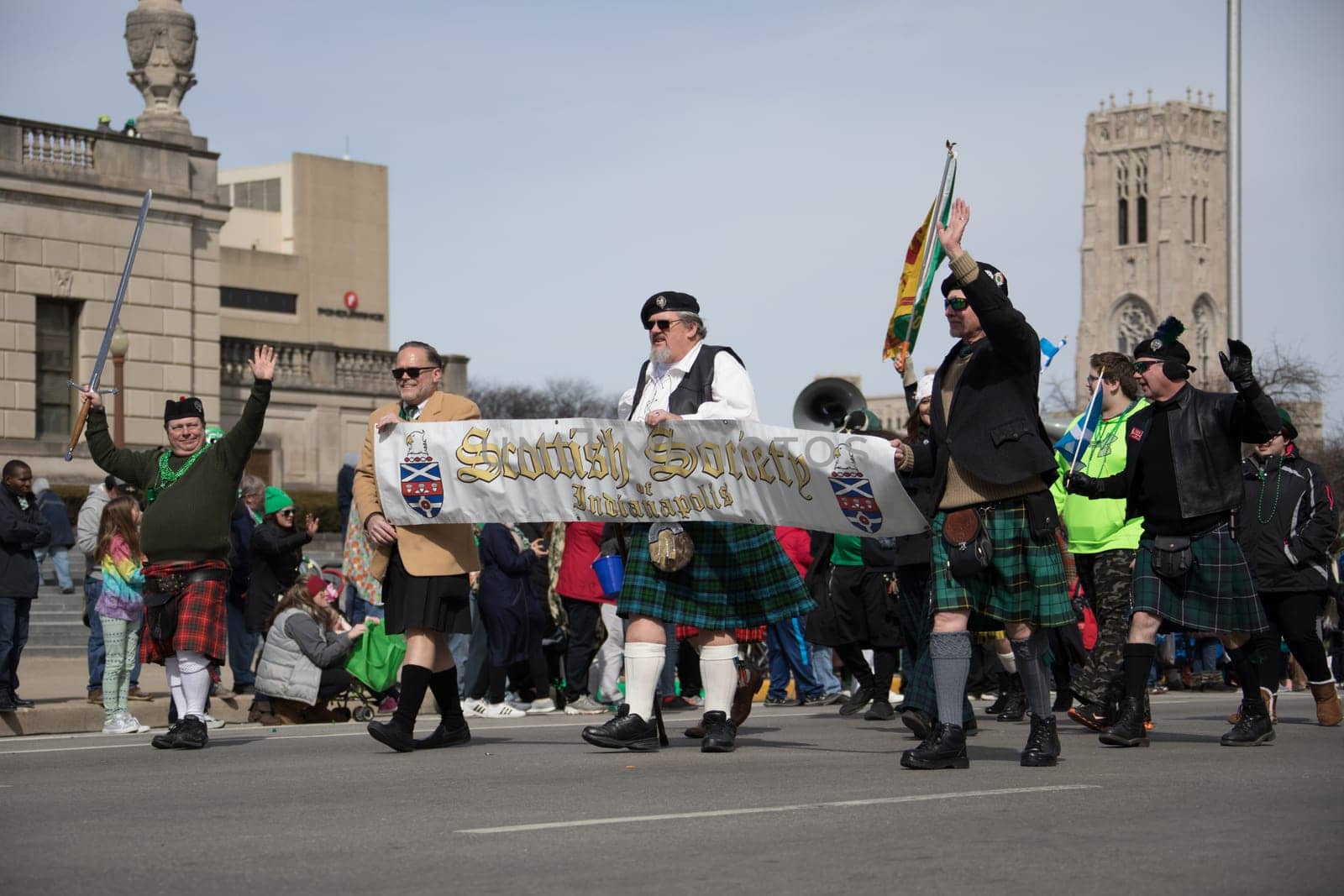 Indianapolis, indiana, USA - March 16, 2018, The St. Patrick’s Day Parade is a cultural and religious celebration from Ireland in honor of  Saint Patrick.