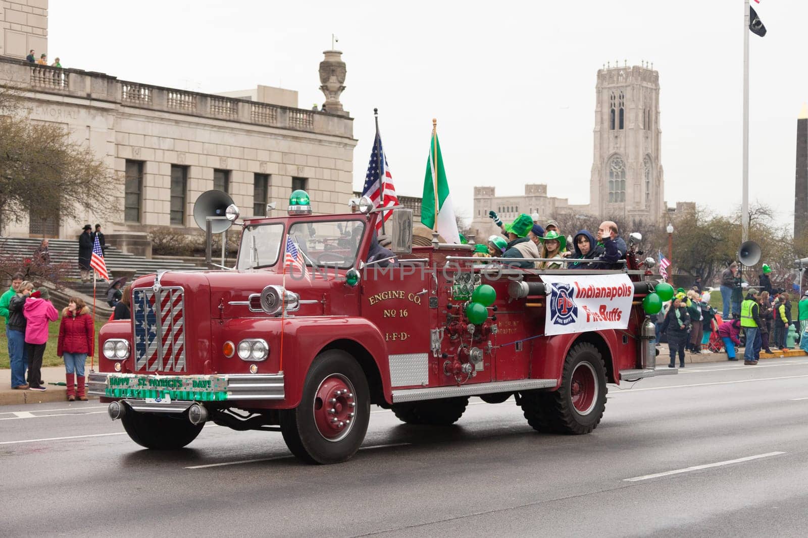 Indianapolis, indiana, USA - March 17, 2017, The St. Patrick’s Day Parade is a cultural and religious celebration from Ireland in honor of  Saint Patrick.
