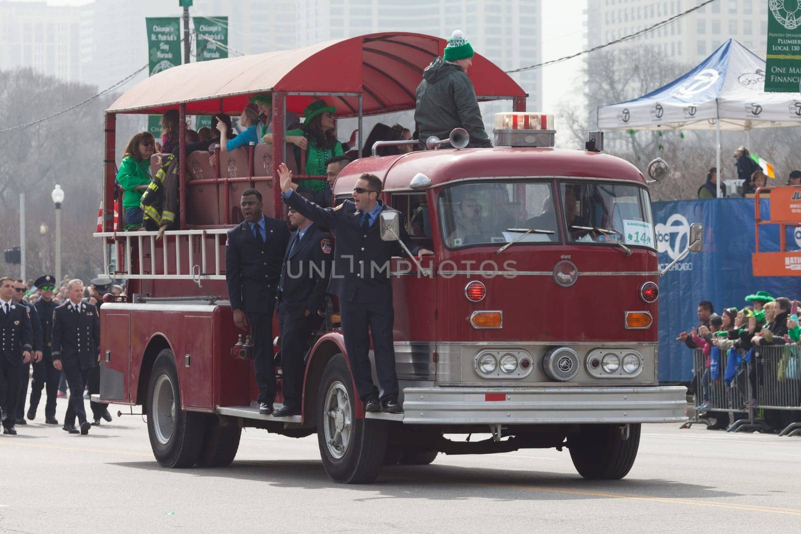Chicago, Illinois, USA - March 12, 2016, The St. Patrick's Day Parade is a cultural and religious celebration from Ireland in honor of  Saint Patrick.