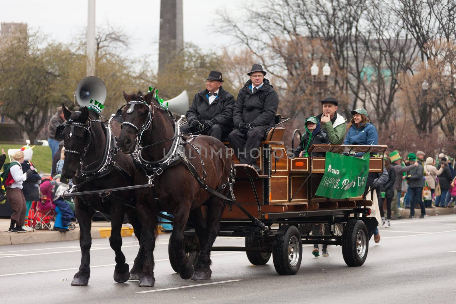 Indianapolis, indiana, USA - March 17, 2017, The St. Patrick’s Day Parade is a cultural and religious celebration from Ireland in honor of  Saint Patrick.