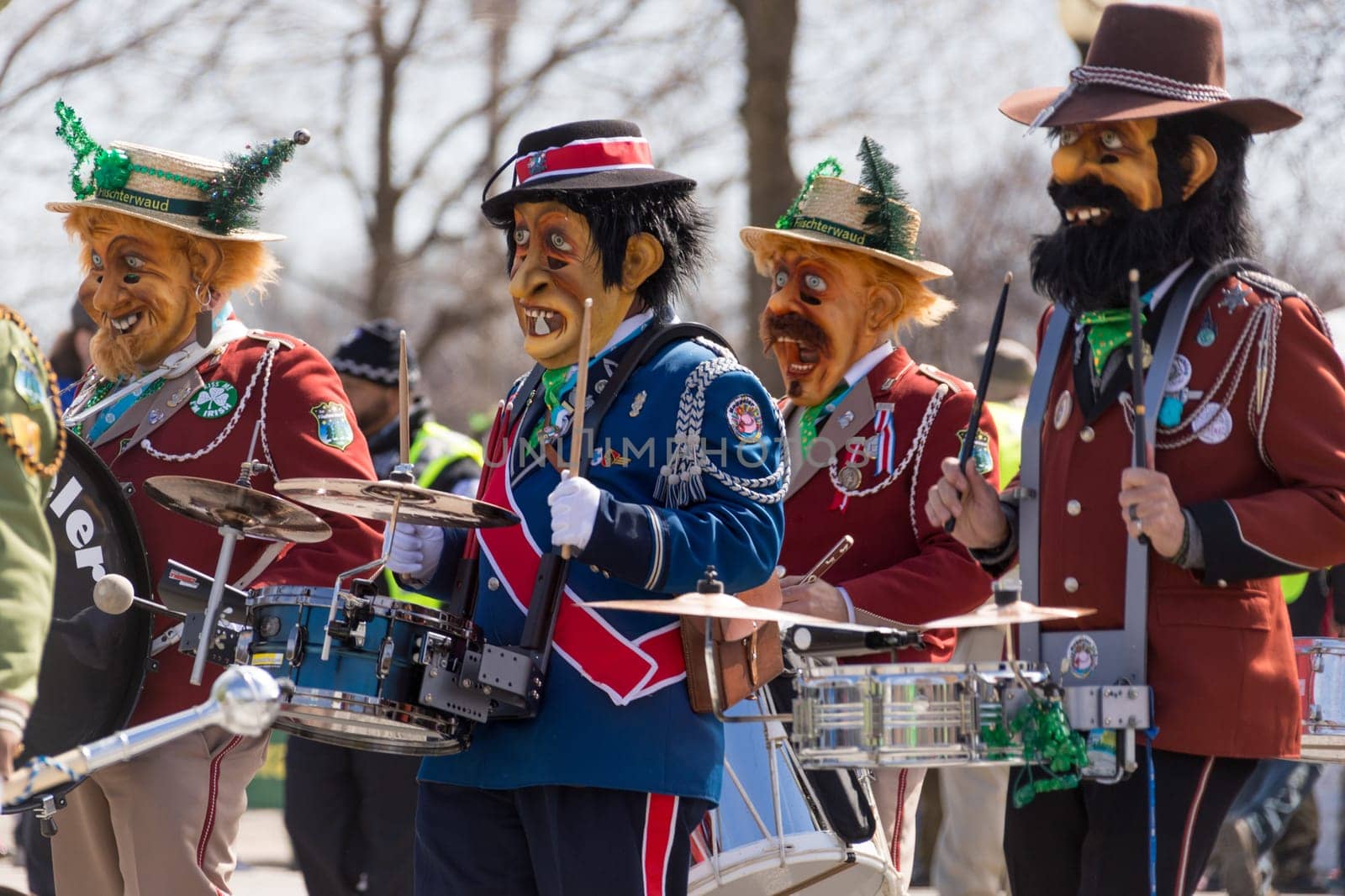 Chicago, Illinois, USA - March 17, 2018, The St. Patrick's Day Parade is a cultural and religious celebration from Ireland in honor of  Saint Patrick.
