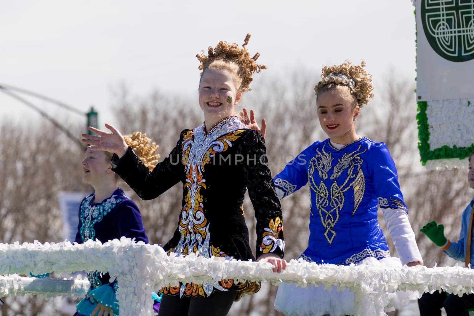 Chicago, Illinois, USA - March 17, 2018, The St. Patrick's Day Parade is a cultural and religious celebration from Ireland in honor of  Saint Patrick.