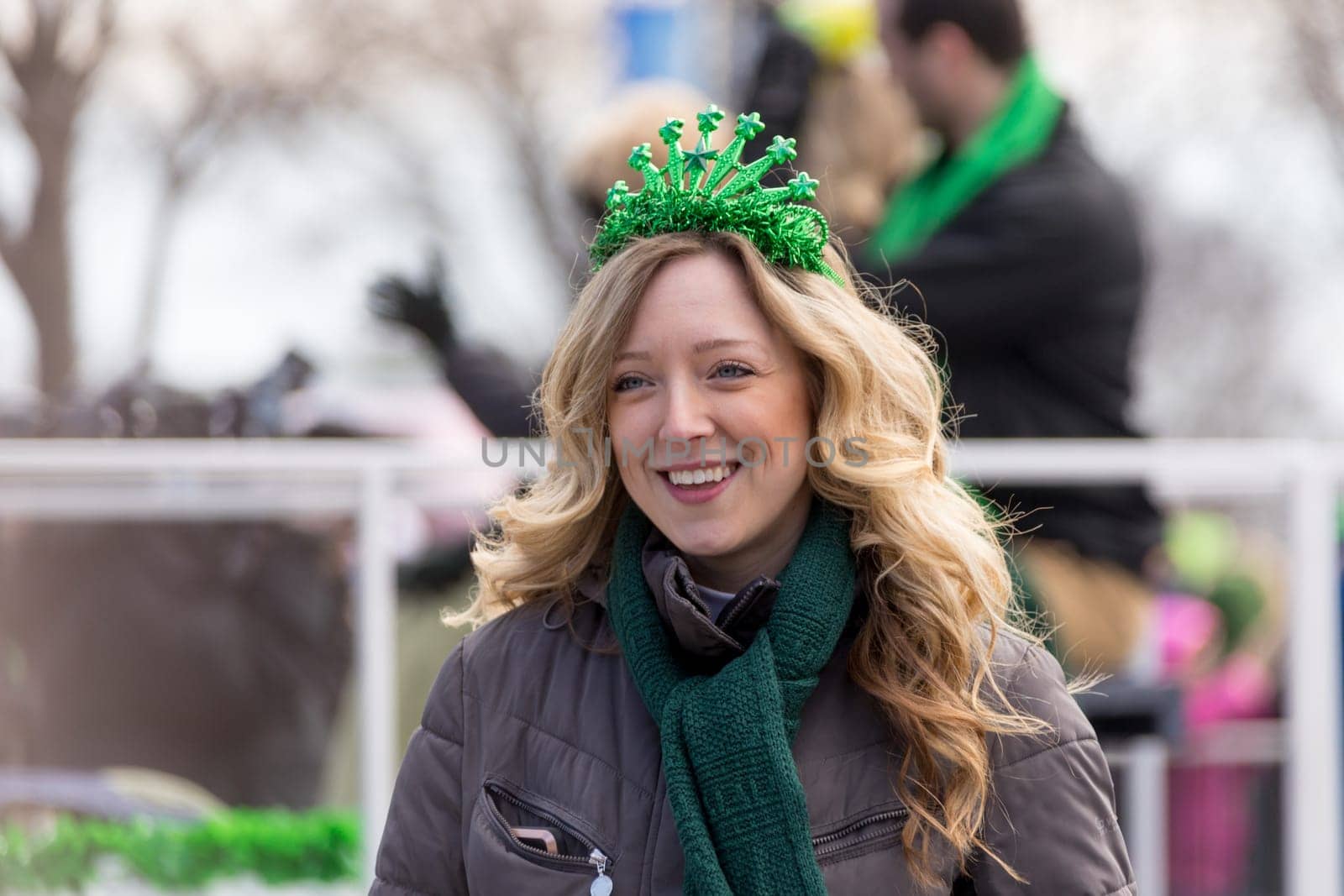 Chicago, Illinois, USA - March 17, 2018, The St. Patrick's Day Parade is a cultural and religious celebration from Ireland in honor of  Saint Patrick.