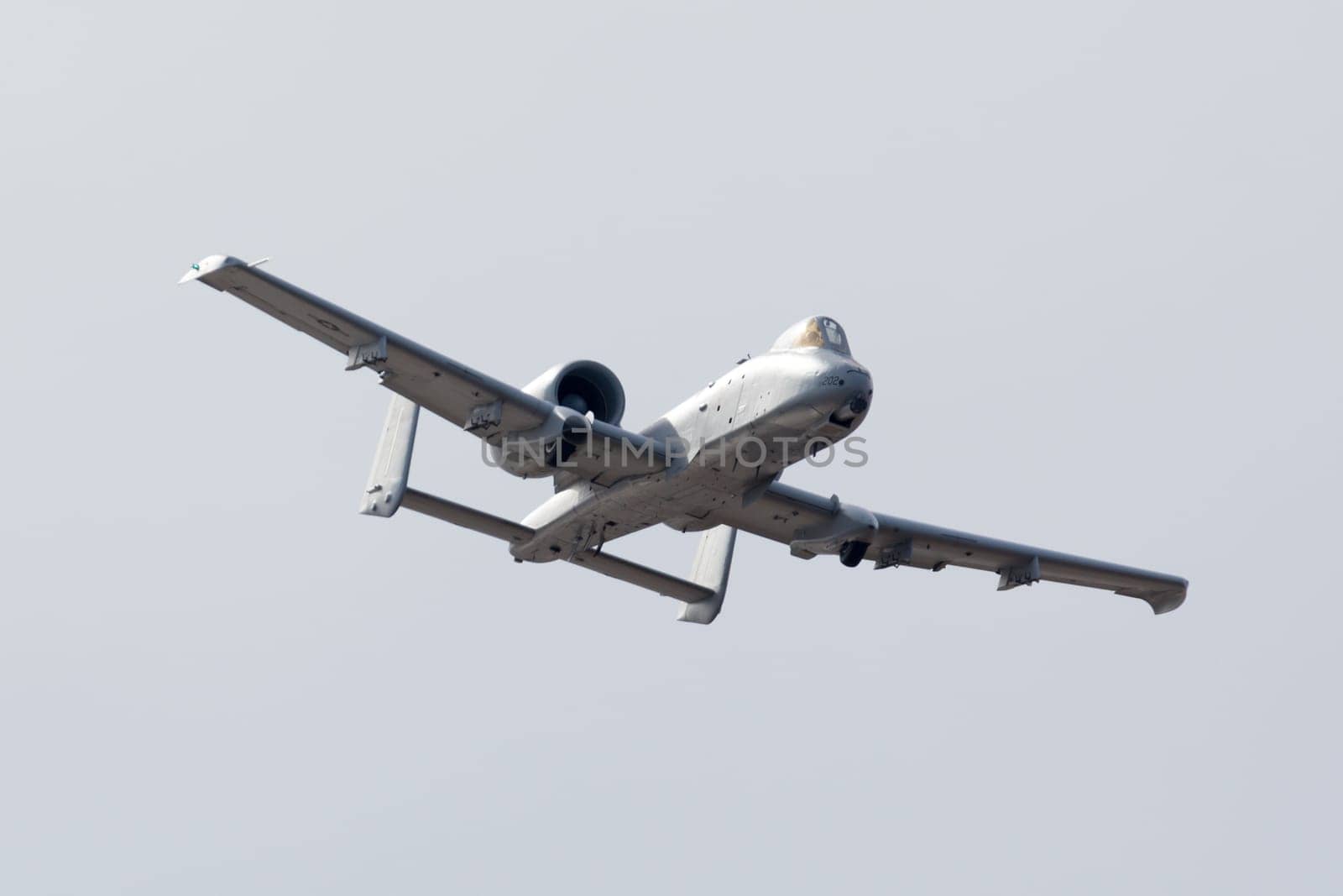 Louisville, Kentucky, USA - April 21, 2018 A-10 Thunderbolt attack aircraft fly by at the Thunder Over Louisville
