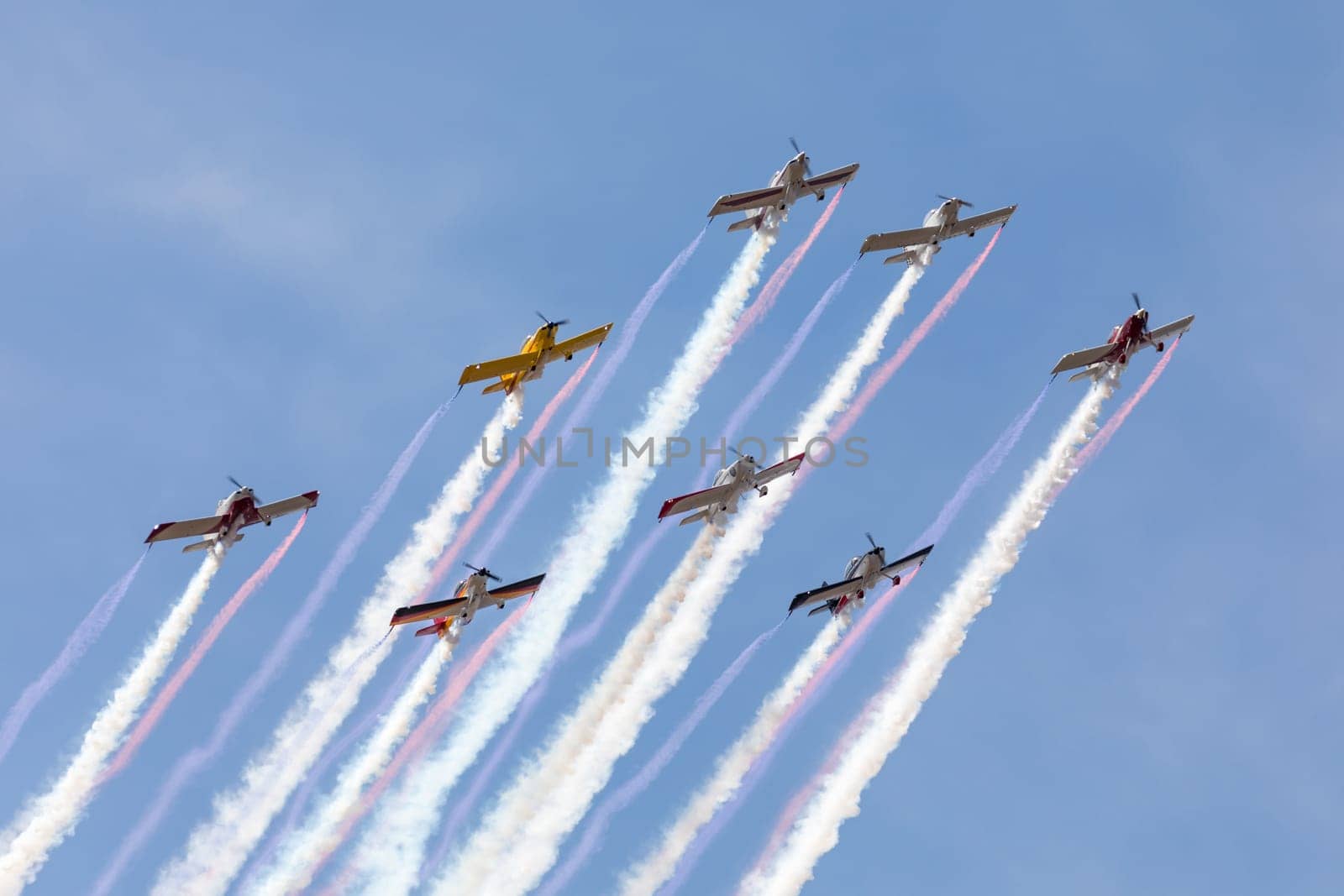 Louisville, Kentucky, USA - April 21, 2018 KC Flight Formation Team performing at the Thunder Over Louisville