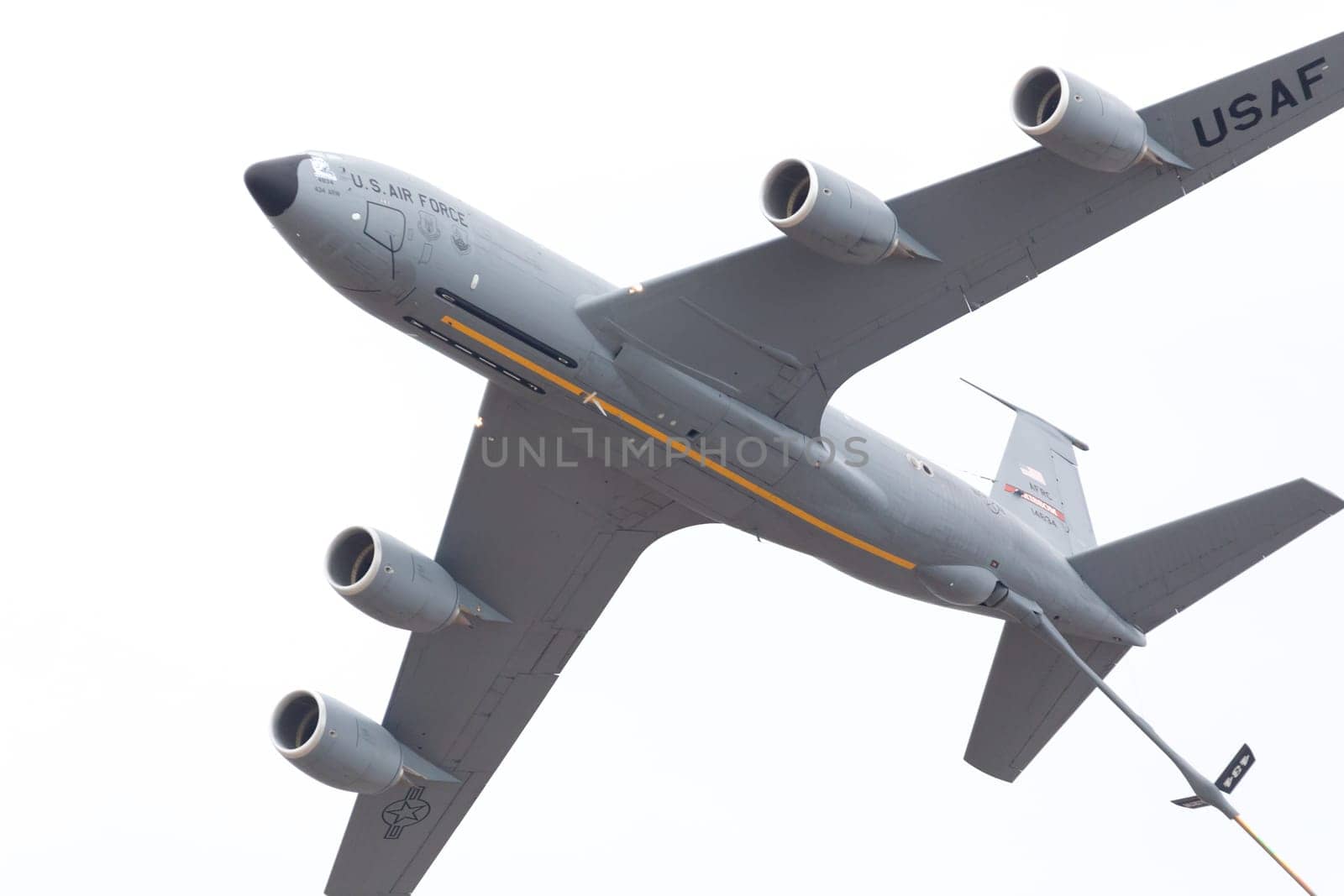 Louisville, Kentucky, USA - April 21, 2018 KC-135 Grissom fuel tanker plane does a fly by at the Thunder Over Louisville