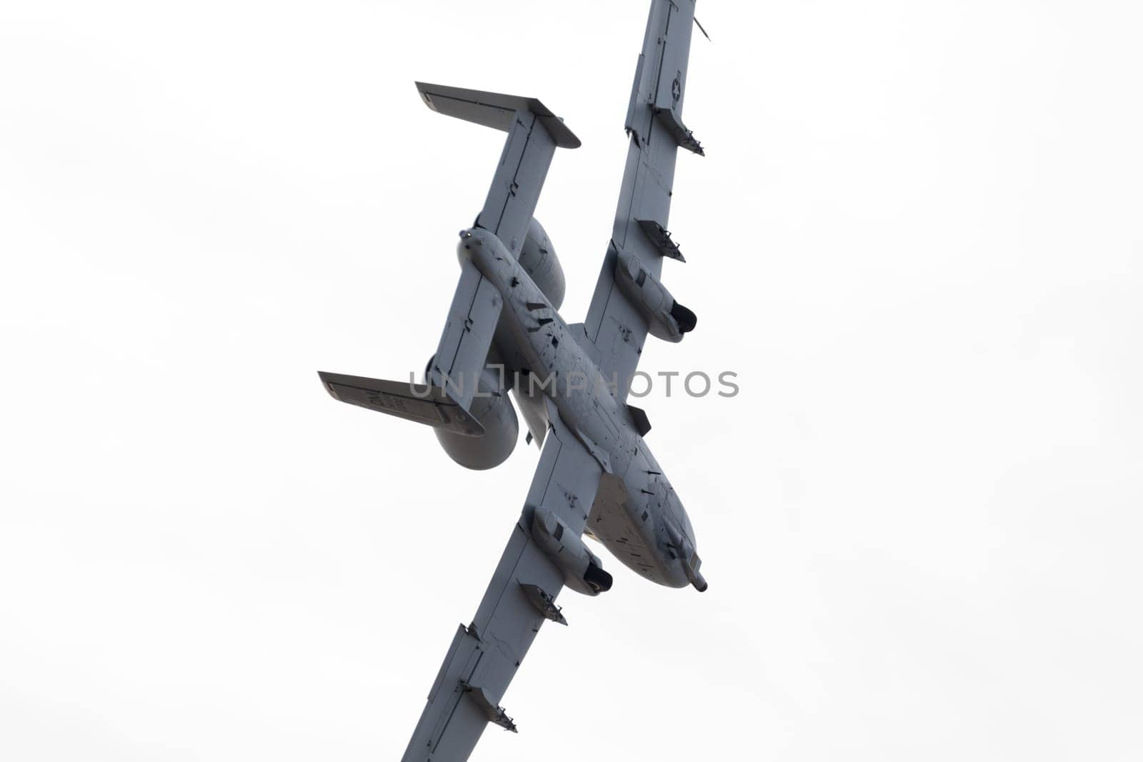 Louisville, Kentucky, USA - April 21, 2018 A-10 Thunderbolt attack aircraft fly by at the Thunder Over Louisville