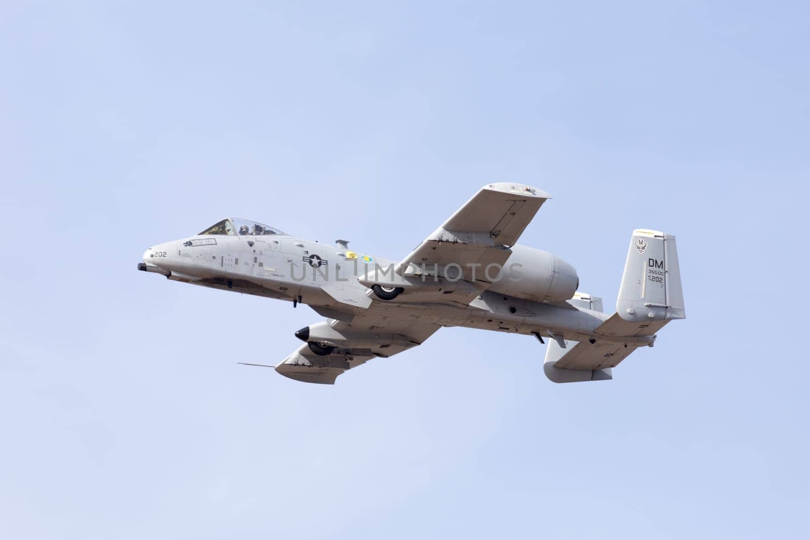 Louisville, Kentucky, USA - April 21, 2018 A-10 Thunderbolt attack aircraft fly by at the Thunder Over Louisville