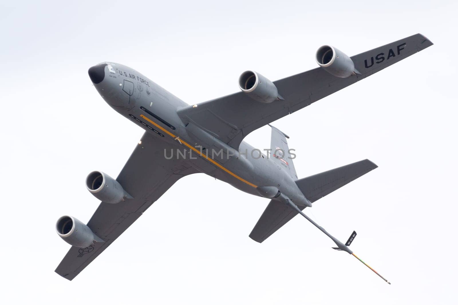 Louisville, Kentucky, USA - April 21, 2018 KC-135 Grissom fuel tanker plane does a fly by at the Thunder Over Louisville