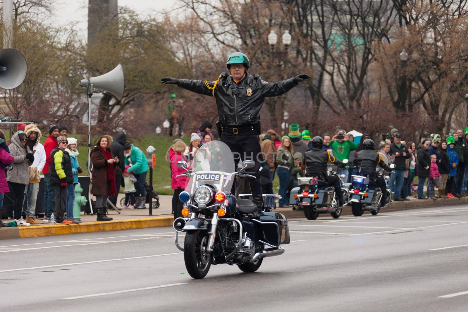 Indianapolis, indiana, USA - March 17, 2017, The St. Patrick’s Day Parade is a cultural and religious celebration from Ireland in honor of  Saint Patrick.