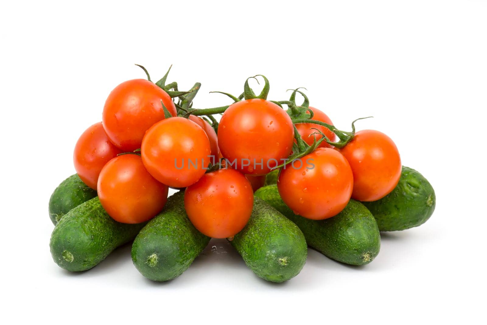 fresh vegetables on white background