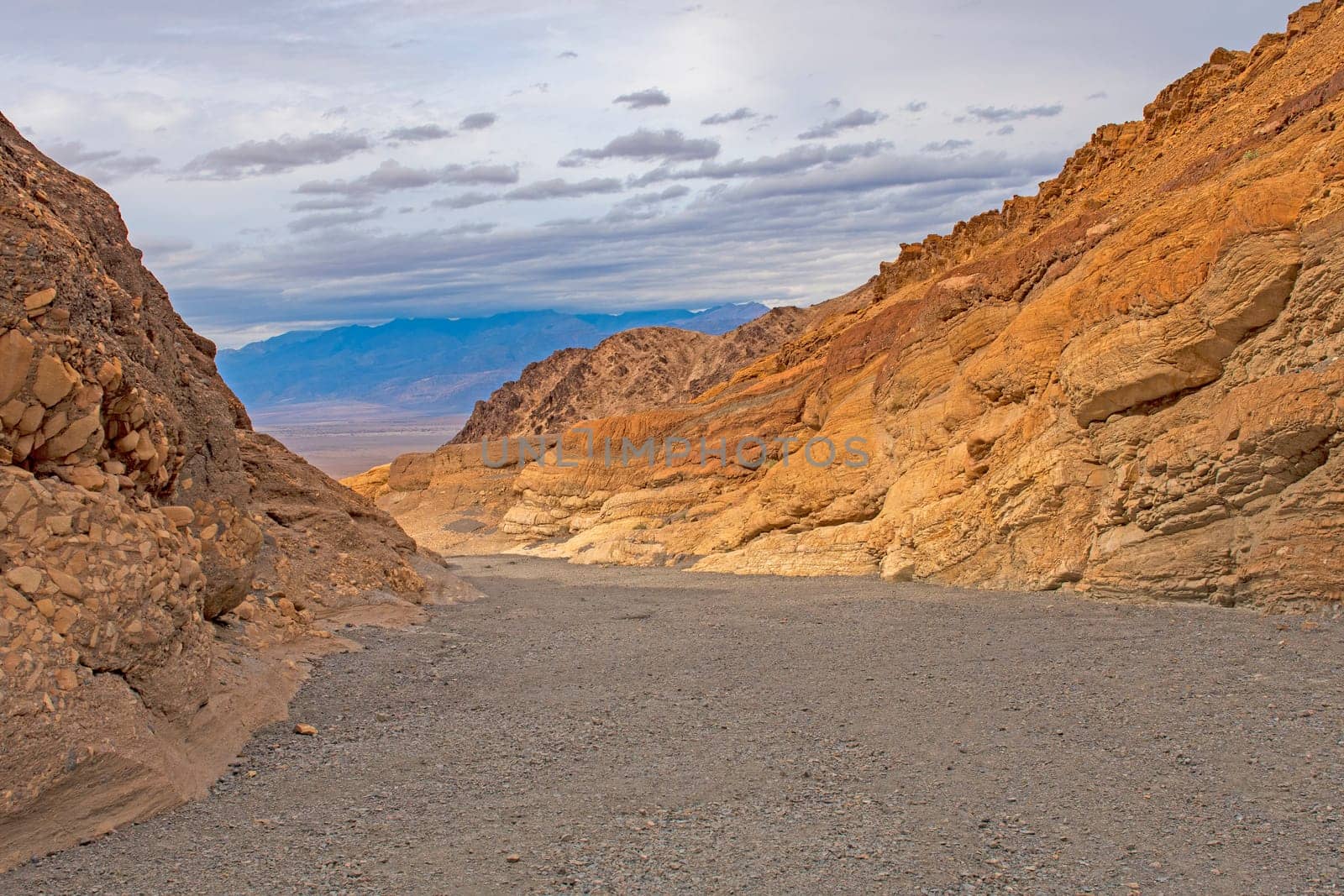 Colorful Rocks around a Desert Wash in Mosaic Canyon in Death Valley National Park in California