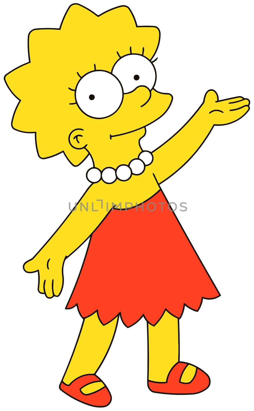 Lisa Simpson posing collar character illustration cartoon