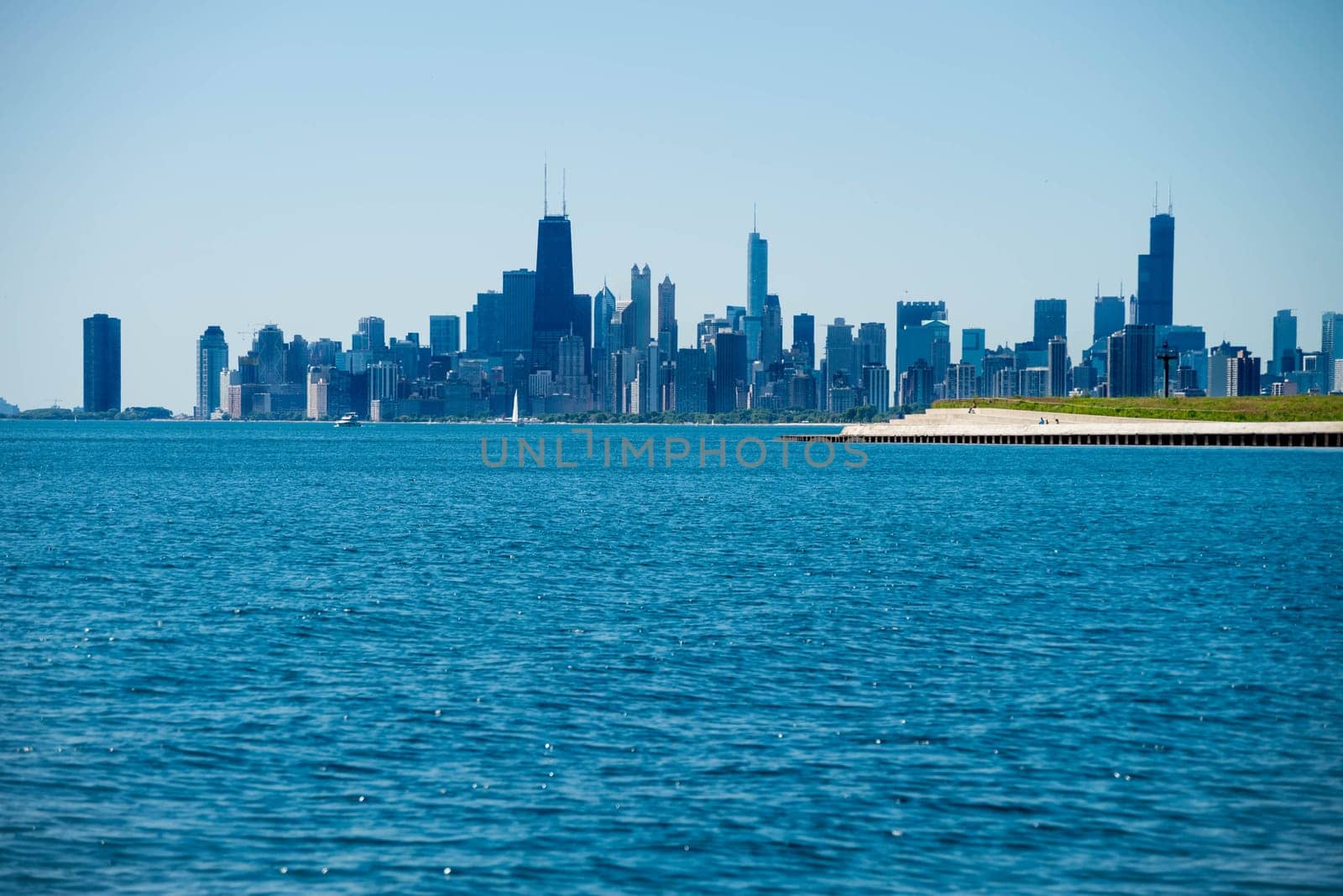 City of Chicago at lake Michigan