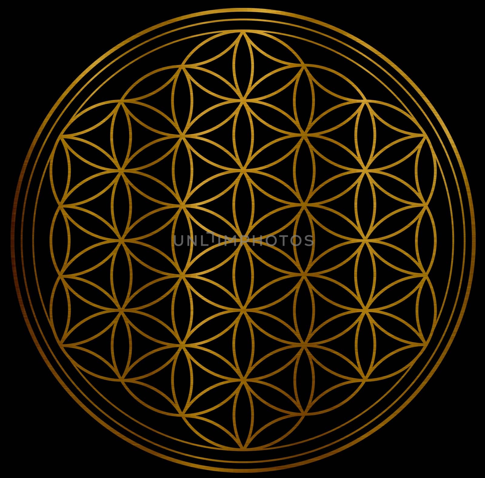 circles sacred symmetry esoteric metallic golden illustration