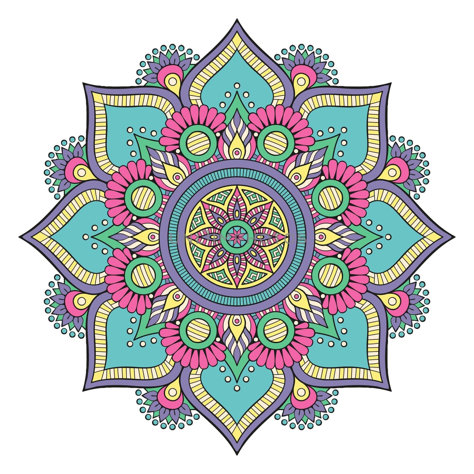 meditation lotus flower spirit holy mandala pink buddha illustration