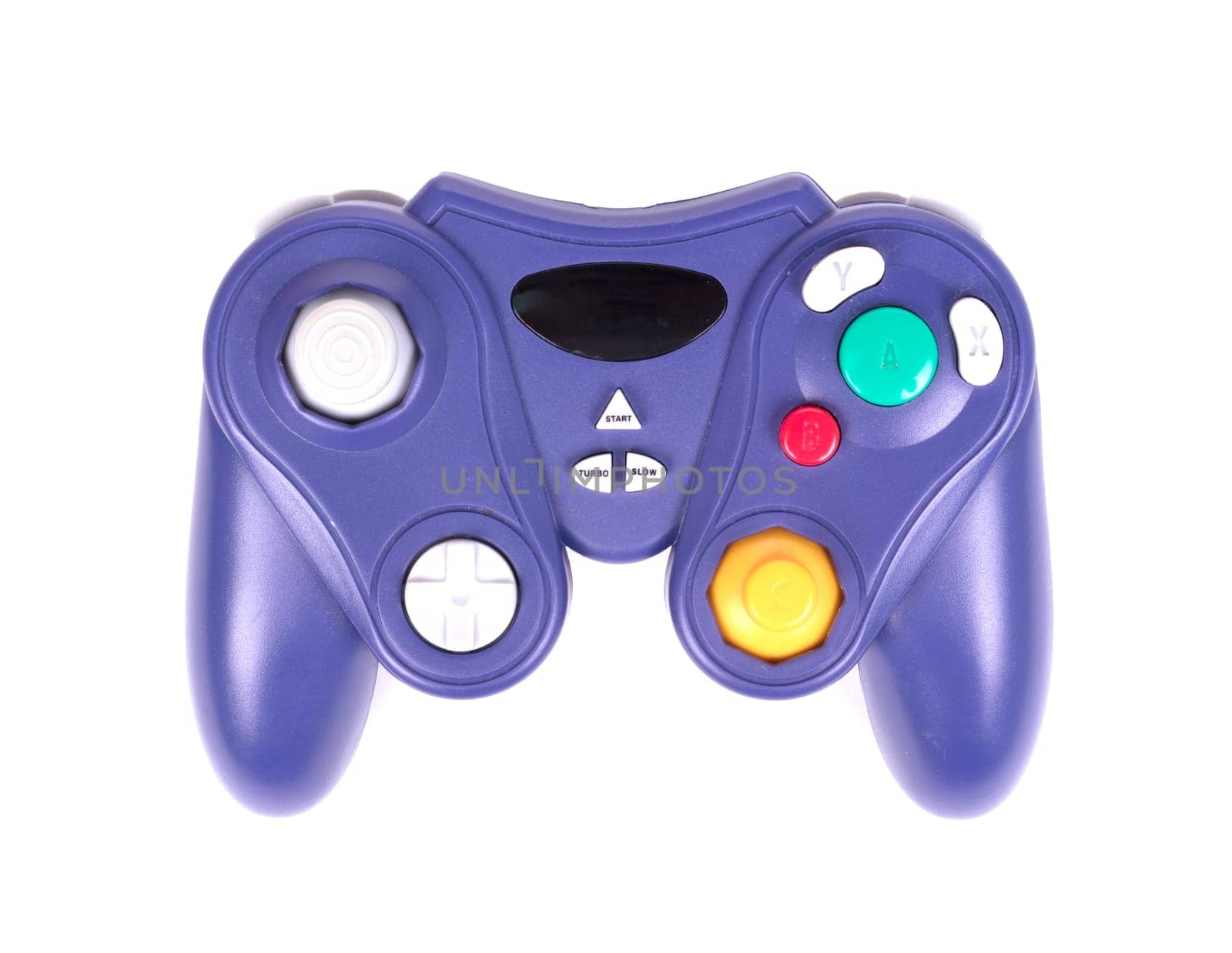 Video game controller on white background with clipping path