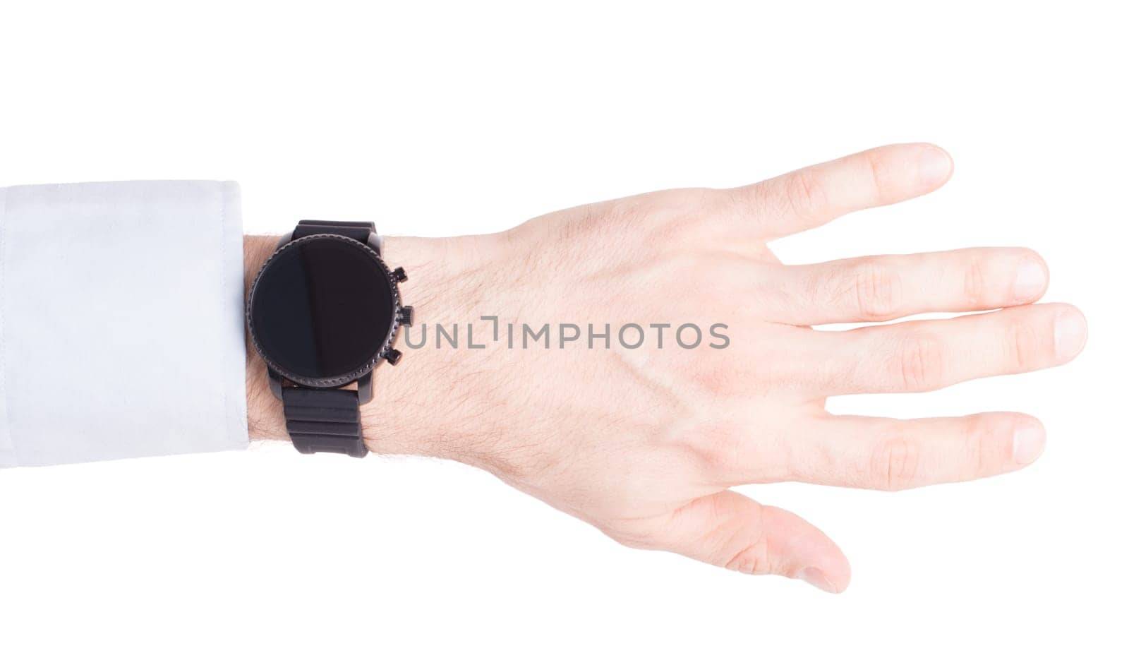 Black smartwatch isolated on a white background