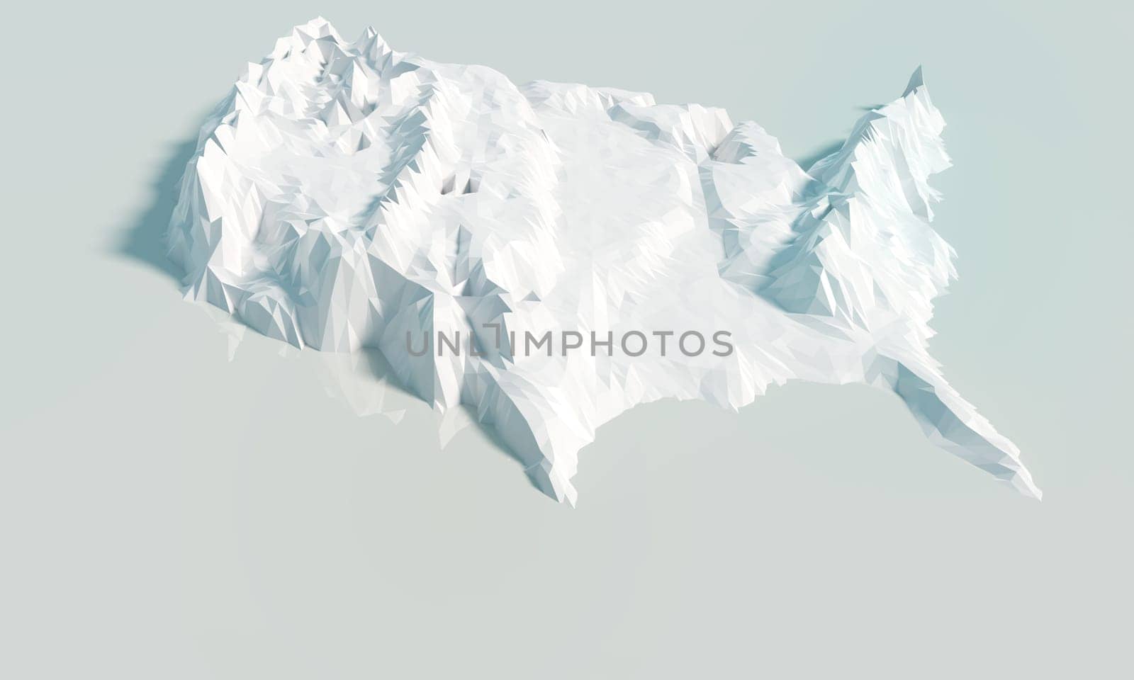 Relief map with the heights of the USA