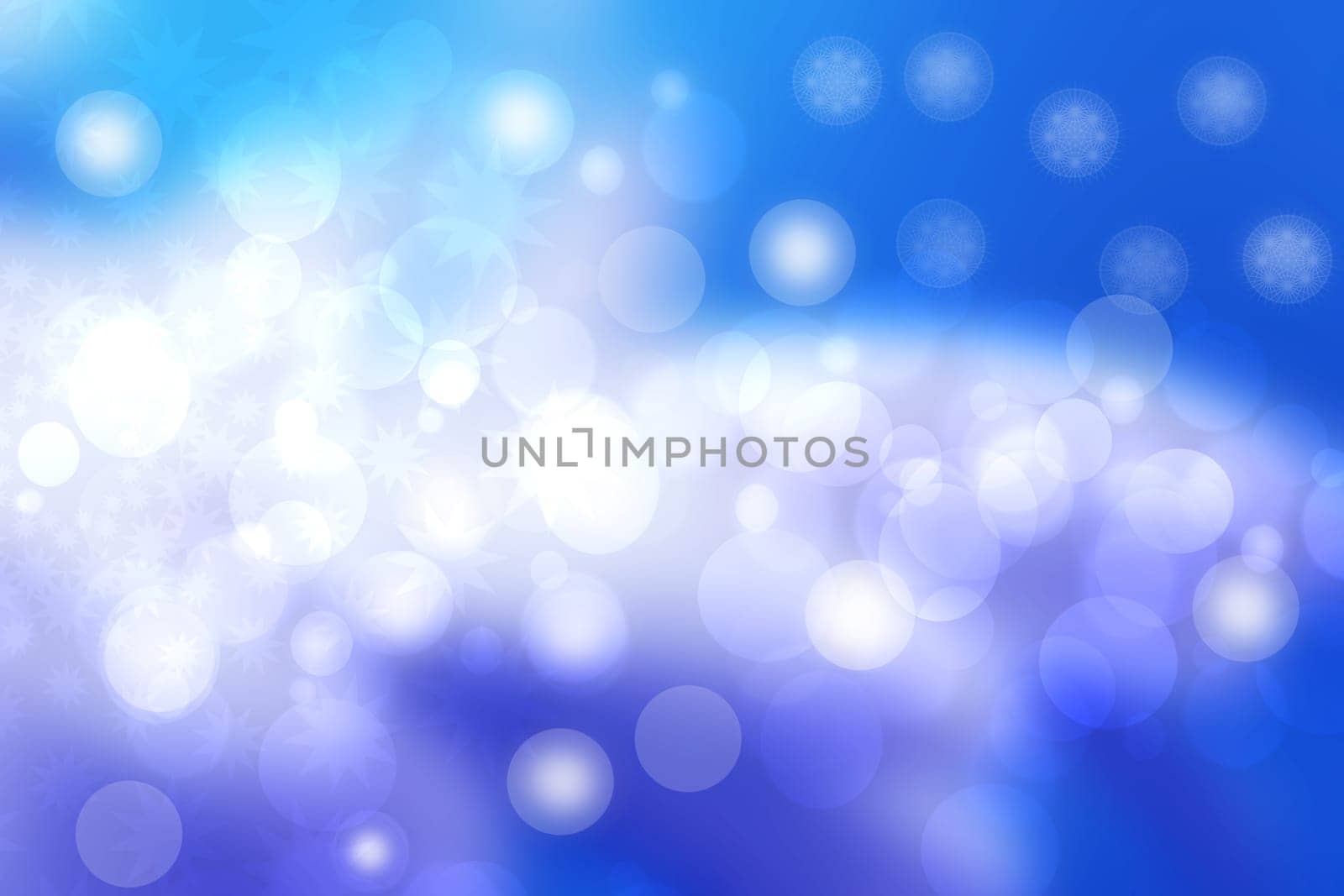 Abstract gradient of blue pink pastel light background texture with glowing circular bokeh lights and stars. Beautiful colorful spring or summer backdrop.