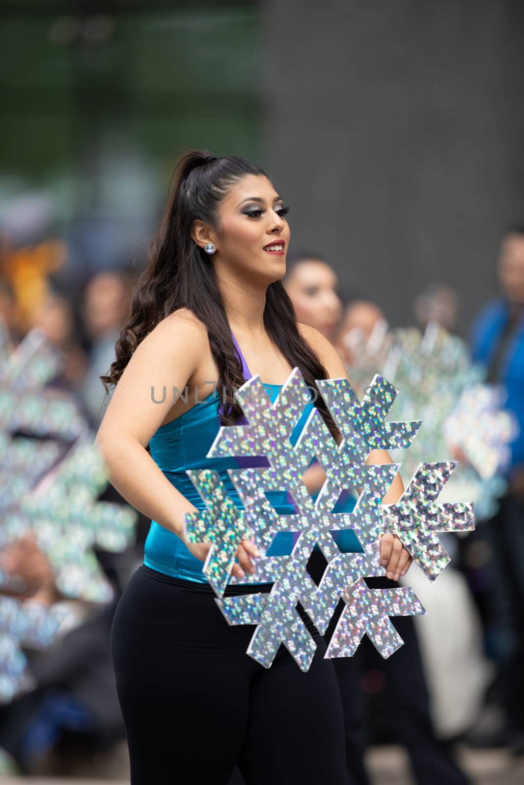Houston, Texas, USA - November 22, 2018 The H-E-B Thanksgiving Day Parade, Members of the Aldine Mighty Mustang Marching Band, performing at the parade