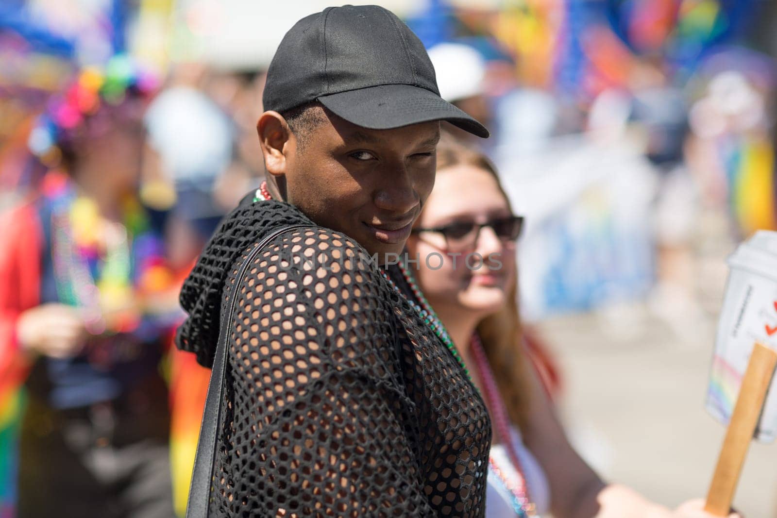 Chicago, Illinois, USA - June 24, 2018: the LGBTQ Pride Parade, People wearing colorfull outfits, celebrating on the streets of Chicago
