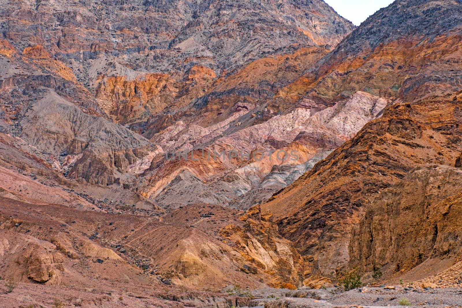 Colorful Rocks on a Desert Canyon Wall in Mosaic Canyon in Death Valley National Park in California