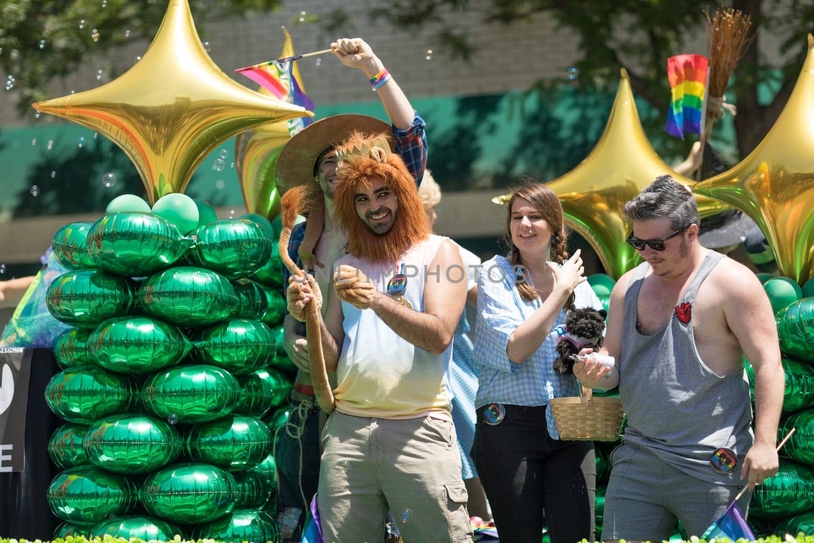 Chicago, Illinois, USA - June 24, 2018 Man dress up as a lion celebrating during the LGBTQ Pride Parade in Chicago